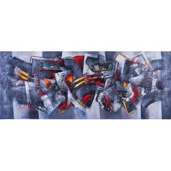 Myths of the Sea,'Unique Abstract Oil Painting in Grey from Peru'
