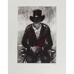 'The Key' Ltd Ed Black & White Surrealism Aquatint Etching