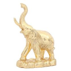 Thai Trunk,'Thai Gold Foil and Wood Elephant Sculpture'