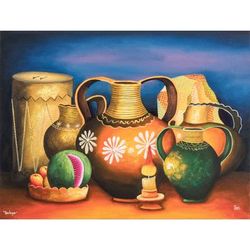Still Life,'Guatemalan Still Life Painting in Oils of Folk Art Objects'