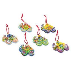 Floral Octopus,'Handcrafted Ceramic Octopus Ornaments (Set of 6)'