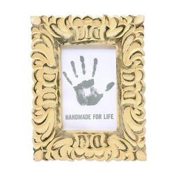 Meringue,'Hand Carved Distressed Cream Mango Wood Photo Frame (4x6)'