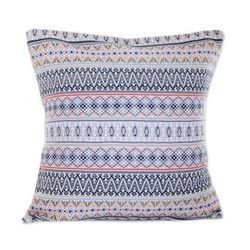 Big Reef,'Blue Cotton Cushion Cover Handloomed in Guatemala'