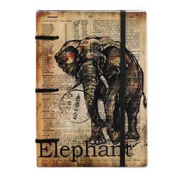 Great Minds,'Cotton Bound Paper Journal with Elephant Motif'