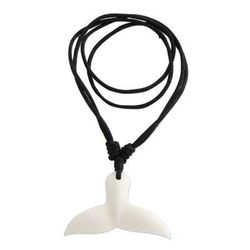 'Whale Tail' - Handcrafted Cow Bone Pendant Necklace