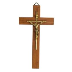 Cedar wood crucifix, 'Jesus Our Savior'