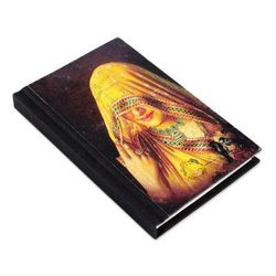 Handmade paper journal, 'Ghoonghat Muse'