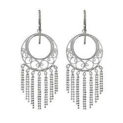 Raining Romance,'Sterling Silver Chandelier Earrings from Thailand'