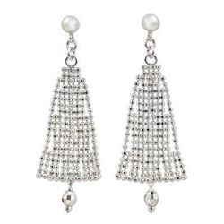 Evergreen Trees,'Festive Sterling Silver Chandelier Earrings from Thailand'