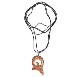Tail of the Whale,'Leather Necklace with a Hand Carved Bone Whale Tail Pendant'