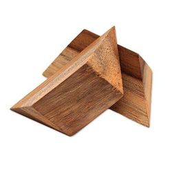 Enchanting Pyramid,'Handcarved Teak Wood Pyramid Puzzle from Java'