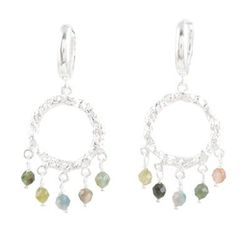 Cool Rain,'Handcrafted Multicolored Chalcedony Dangle Earrings'