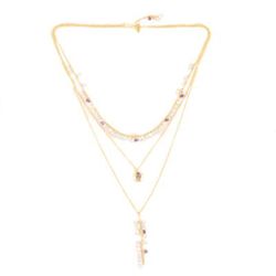 '18k Gold-plated Multi-gemstone Pendant Necklace from India'