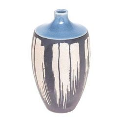 Grey Cascade,'Celadon Ceramic Vase in Blue from Thailand'