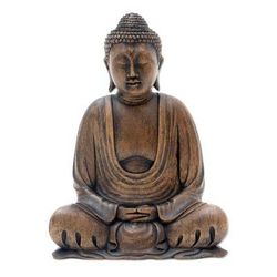Buddha Dhyana Mudra,'Balinese Wood Buddha in Meditation Sculpture'