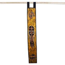 'Culturally-Inspired Batik Cotton Wall Hanging in Yellow'