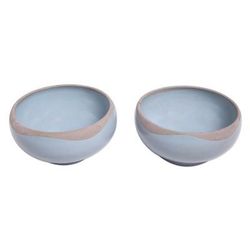 Blue Bounty,'Handmade Blue Ceramic Soup Bowls (Pair)'