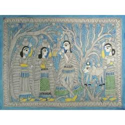 Madhubani painting, 'On a Sunny Day'