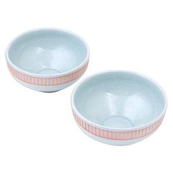 Warm Springs,'Aqua Celadon Ceramic Bowls (Pair)'