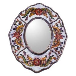 Mirror, 'White Colonial Wreath'