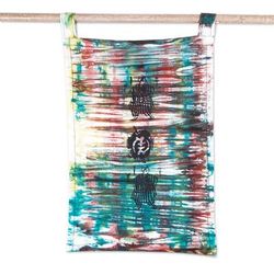 Our Culture,'Colorful Batik Cotton Wall Hanging with African Symbols'
