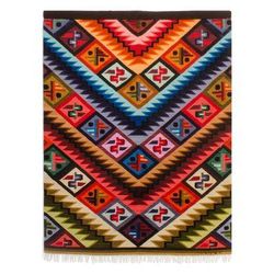 'Rainbow Alphabet' - Wool Geometric Tapestry Wall Hanging