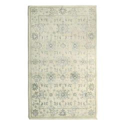 Persian Brilliance,'Beige Grey Hand Knotted Wool Viscose Rectangle Area Rug 5x8'