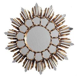 Golden Empire,'Handcrafted Bronze Gilded Wood Wall Mirror from Peru'