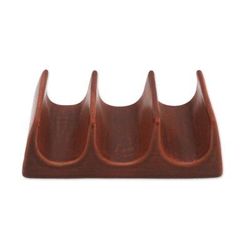 Bali Waves,'Handcrafted Ceramic Taco Holder in Brown from Bali'