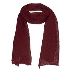 Gossamer in Wine,'Textured 100% Baby Alpaca Wrap Scarf in Wine from Peru'