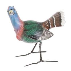North American Wild Turkey,'Ceramic Wild Turkey Figurine For Outdoor Use From Guatemala'