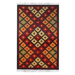 Take Care,'Indian Wool Area Rug with Diamond Pattern (3 x 5)'
