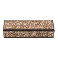 Chinar Forest,'Leaf Motif Papier Mache and Wood Decorative Box'