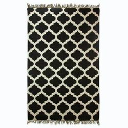 Wool dhurrie rug, 'Palace Tiles' (5x8)