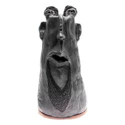 Brave Man,'Handmade Ceramic and Teak Wood Statuette'