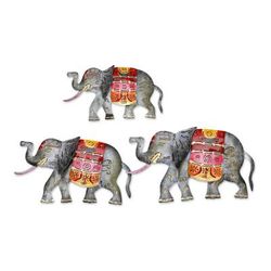 Sulawesi Elephants,'Set of 3 Handcrafted Traditional Iron Wall Art Elephants'