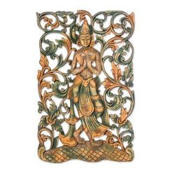 Angel Walk,'Teak Wood Relief Panel'