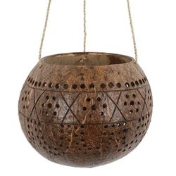 Gardening,'Coconut Shell Hanging Planter Crafted by Hand in Bali'