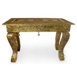 'Royal Signature' - Coffee Accent Table End Brass Repouss?? Handmade
