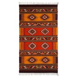 Summer's Day,'Zapotec wool rug (4.5x7)'