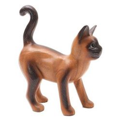 Looking for Friends,'Hand Made Suar Wood Cat Statuette'