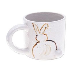 Rabbit Aura,'Rabbit-Themed White Ceramic Mug Handcrafted in Thailand'