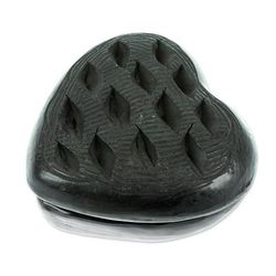 Heart & Flakes,'Barro Negro Black Ceramic Mini Jewelry Box Crafted in Mexico'