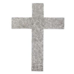 Prayers Like the Wind,'Aluminum Repousse Cross Decoration with Swirling Pattern'