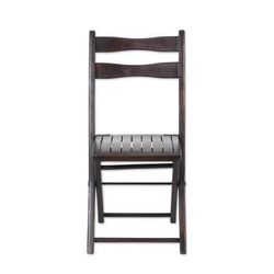 Sophisticated Moments,'Handcrafted Mango Wood Folding Chair in a Dark Brown Hue'