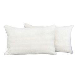 Vanilla Comfort,'Pair of Vanilla Viscose Shell and Zari Thread Cushion Covers'