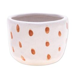 Speckled Bud,'Handcrafted Ceramic Flower Pot with Brown Speckle Pattern'