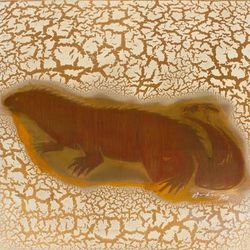 'Lizard and Mosquito' - Expressionist Animal Painting from Mexico