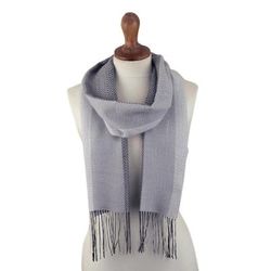Street Grey,'Grey Shades Handwoven Baby Alpaca Blend Scarf from Peru'