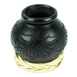Exquisite Black,'Barro Negro Black Ceramic Decorative Mini Vase'